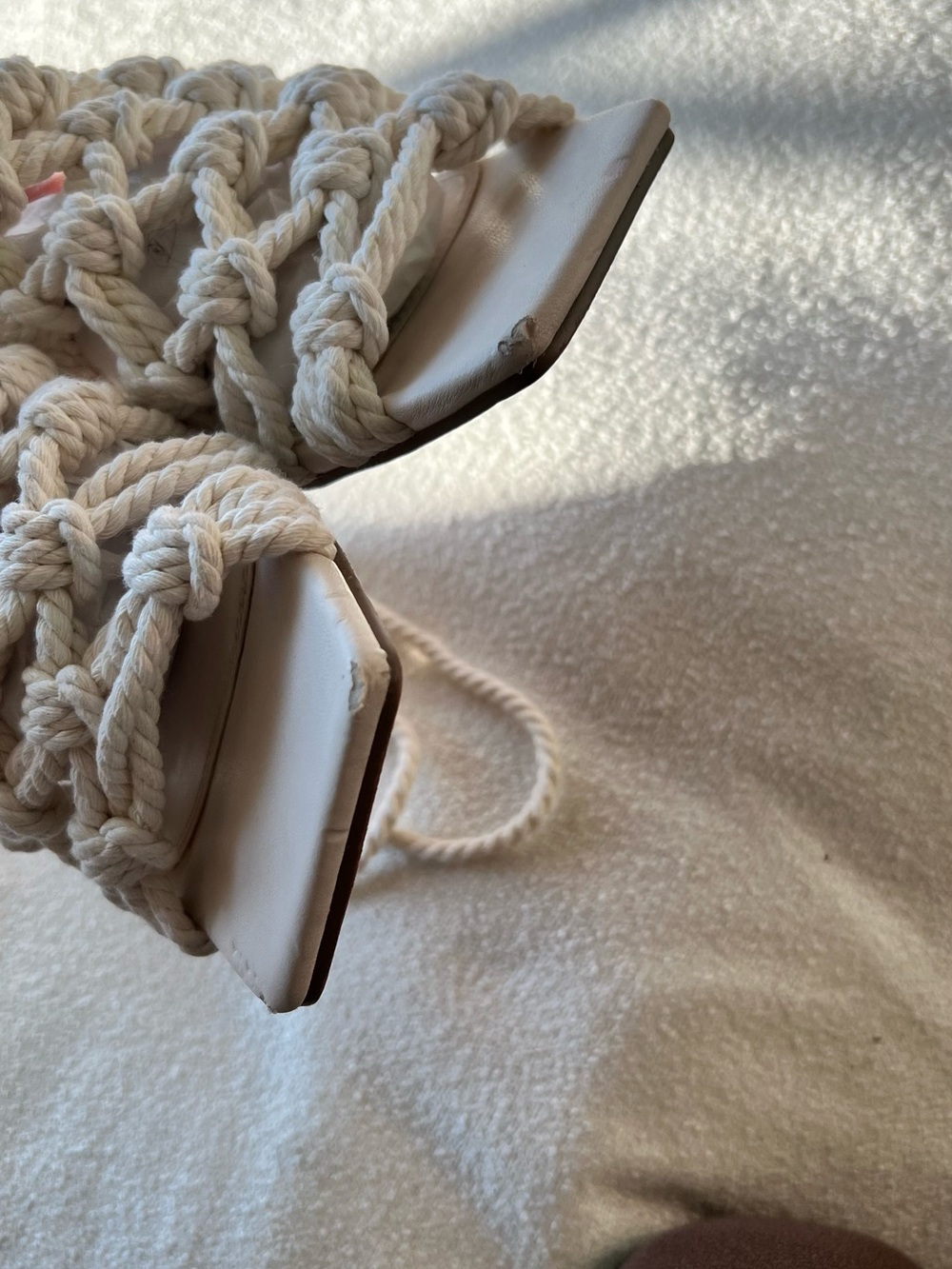 ASOS Handwoven Rope Lace-Up Sandals - Cream - Picture 13 of 13